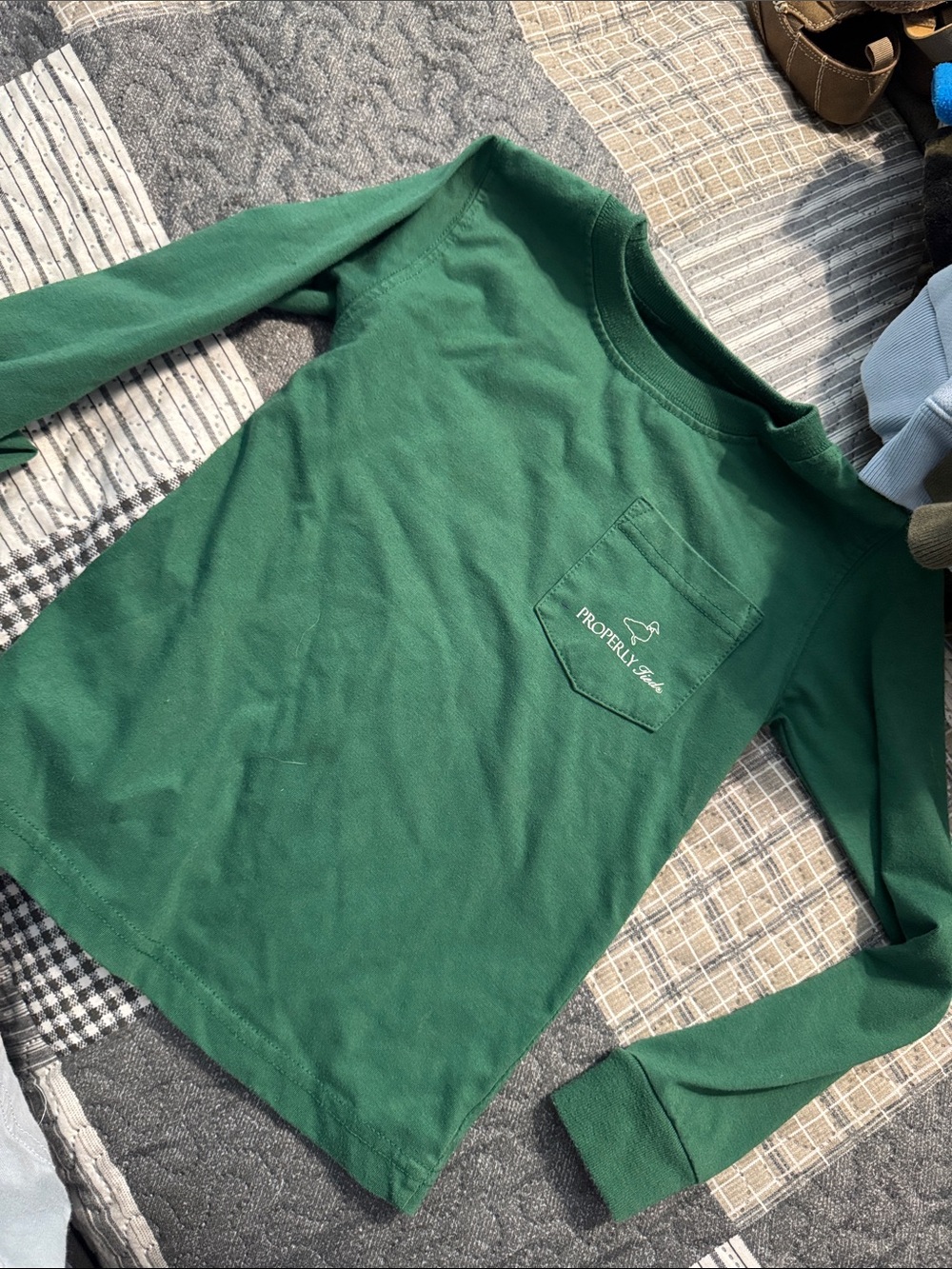 Properly Kids' Long Sleeve Pocket Tee - Green